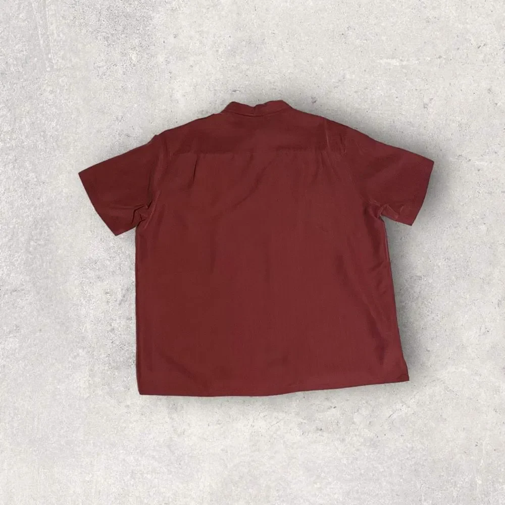 Axist Button Down Short Sleeve Casual Maroon Red Shirt Men’s XXL - Picture 3 of 3